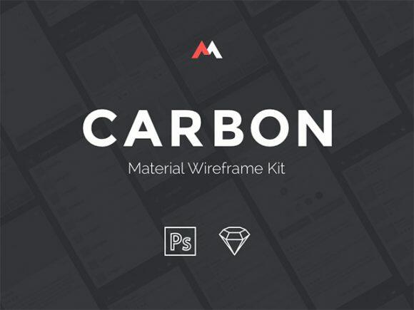 carbon google material wireframe ui kit psd sketch